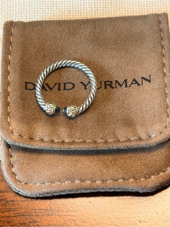 David Yurman Jewelry - David Yurman Authentic Renaissance Ring. Hampton blue topaz , diamond 14k gold .